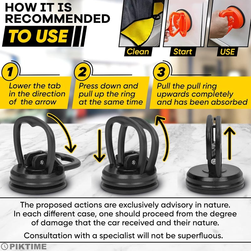 PIKTIME 3 Pcs Dent Puller Suction Cup for Car Dents - Car Dent Puller Kit Small Dent Remover Tool for Car Dent Removal Kit - Suction Cup Dent Puller for Car Dent Suction Puller Tool Car Dent Repair Kit - Image 5